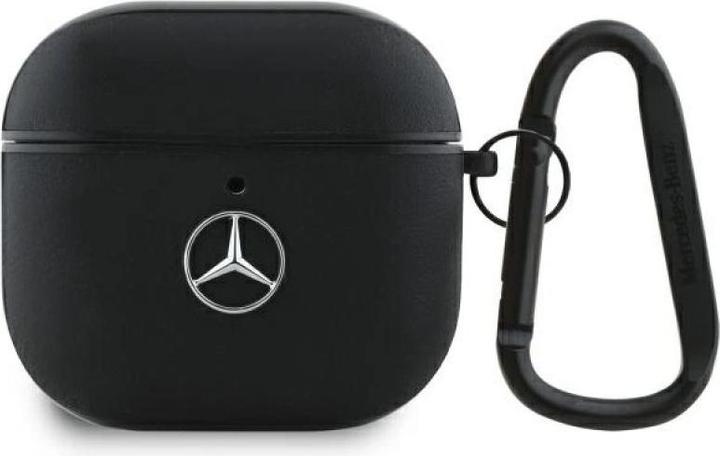 Mercedes-Benz Mercedes MEA4CSLBK AirPods 4 cover black/black Leather Metal Logo (Headphone sleeve)