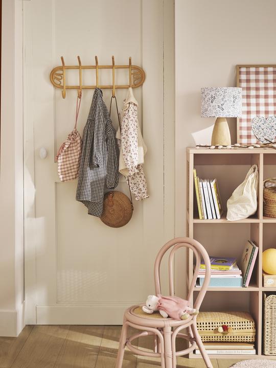 Produktbild Vertbaudet Kinderzimmer Wandgarderobe aus Rattan, 5 Haken