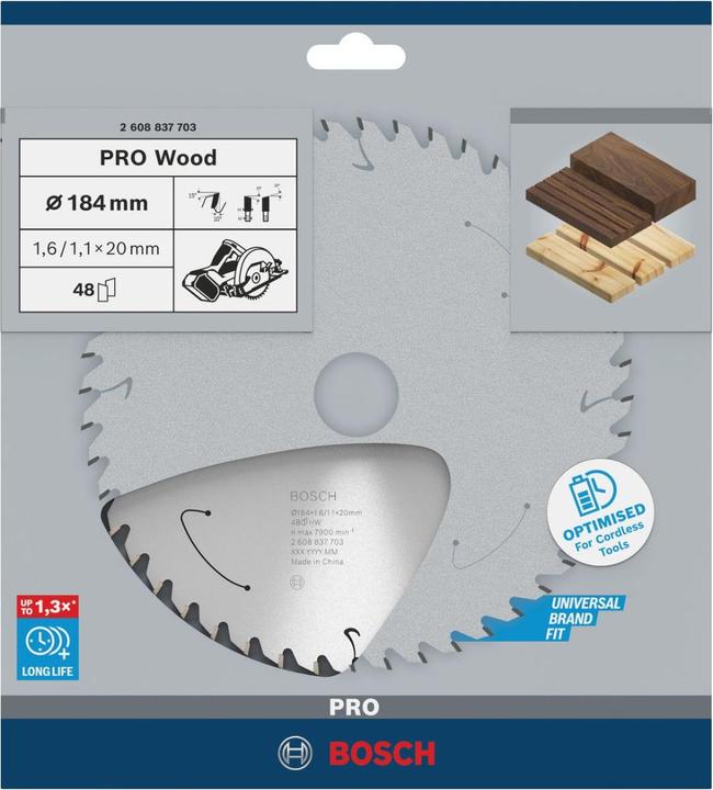 Productafbeelding Bosch Professional Zubehör Cirkelzaagblad voor accuzagen Standaard voor hout