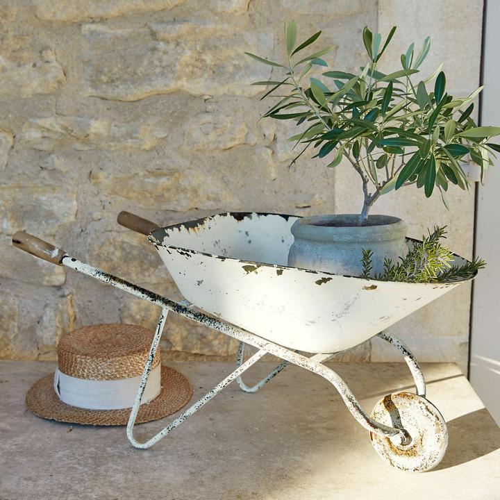 Actual product image Loberon Decorative wheelbarrow Padoux antique white