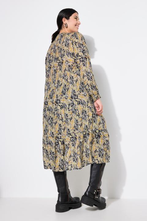 Produktbild Studio Untold Damen grosse Grössen Kleid, A-Line, Paisley Print, Langarm schwarz 58+ 838428100-58+ (58)