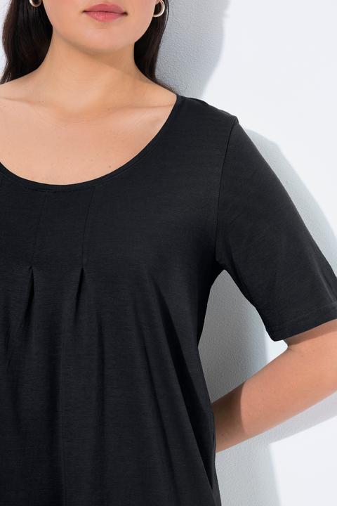 Produktbild Ulla Popken T-Shirt, Zierfalten, A-Linie, Rundhals, Halbarm, Modal (42, 44)