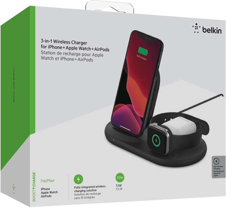 Actual product image Belkin BoostCharge 3-in-1 Ladestation (7.50 W)