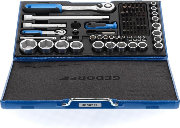 Produktbild Gedore 19 V20 U-20 Steckschlüssel-Satz 1/4"+1/2" 81-teilig (10  mm, 11 mm, 12 mm, 13 mm, 14 mm, 15 mm, 16 mm, 17 mm, 18 mm, 19 mm, 20 mm, 21 mm, 22 mm, 23 mm, 24 mm, 25 mm, 26 mm, 27 mm, 28 mm, 29 mm, 30 mm, 31 mm, 32 mm, 33 mm, 34 mm, 35 mm, 36 mm, 4 mm, 5 mm, 6 mm, 7 mm, 8 mm, 9 mm)