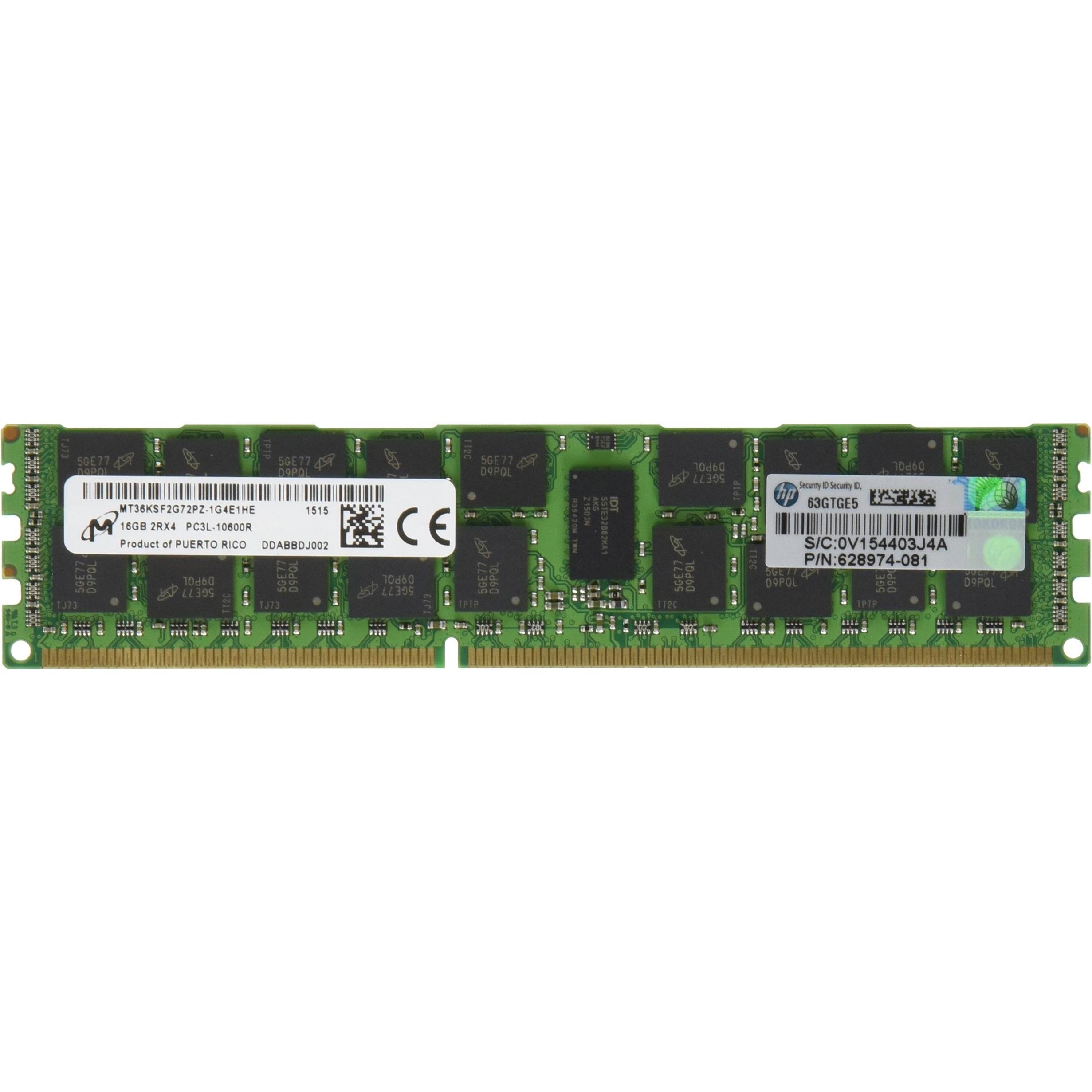 HP 16GB DDR3 Registered DIMM (Dual Rank, Low Power) (1 x 16GB, 1333 MHz, DDR3-RAM, DIMM), RAM