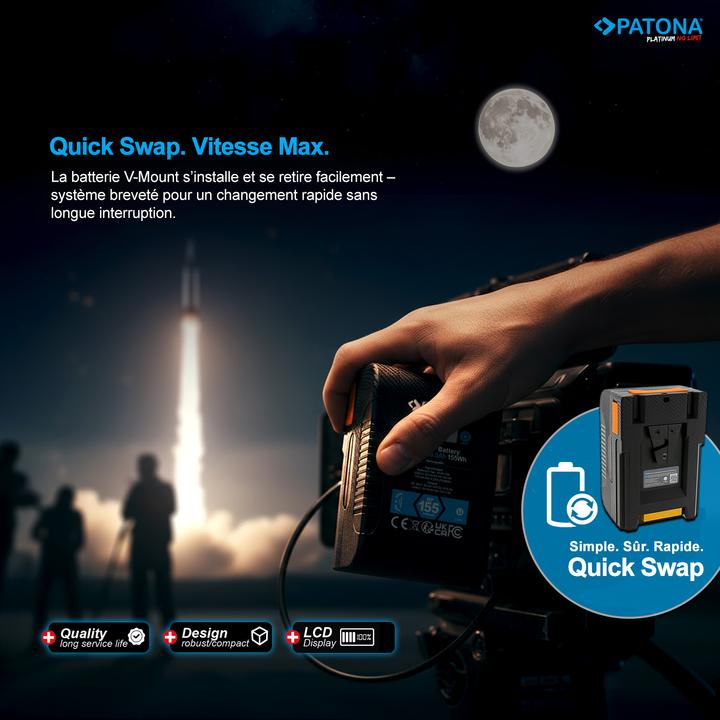 Actual product image Patona Platinum V-Mount BP-155W (Camera battery)