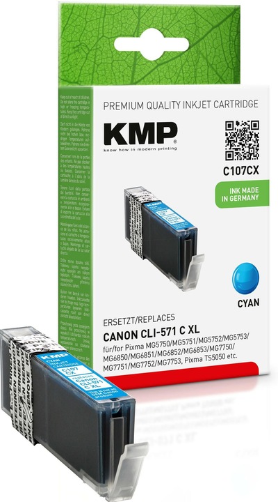 KMP C107CX Ink cartridge comp. with Canon CLI-571 XL C (C)