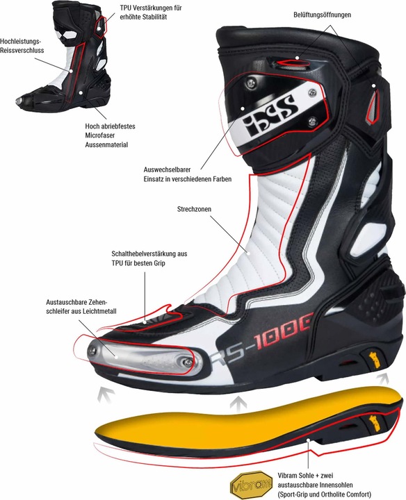 Actual product image iXS RS-1000 boots (Men, Women, 44)