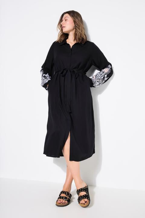 Produktbild Studio Untold Hemdblusen-Midikleid, A-Linie, bestickte Puffärmel (50, 52)