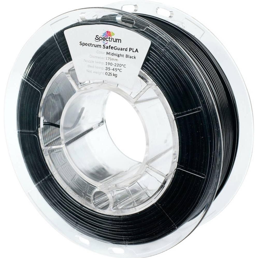 Spectrum Filaments 81552 Safeguard PLA Filament PLA antibakteriell 1.75 mm 250 g (PLA, 1.75 mm, 250 g), Filamenti stampa 3D, Nero