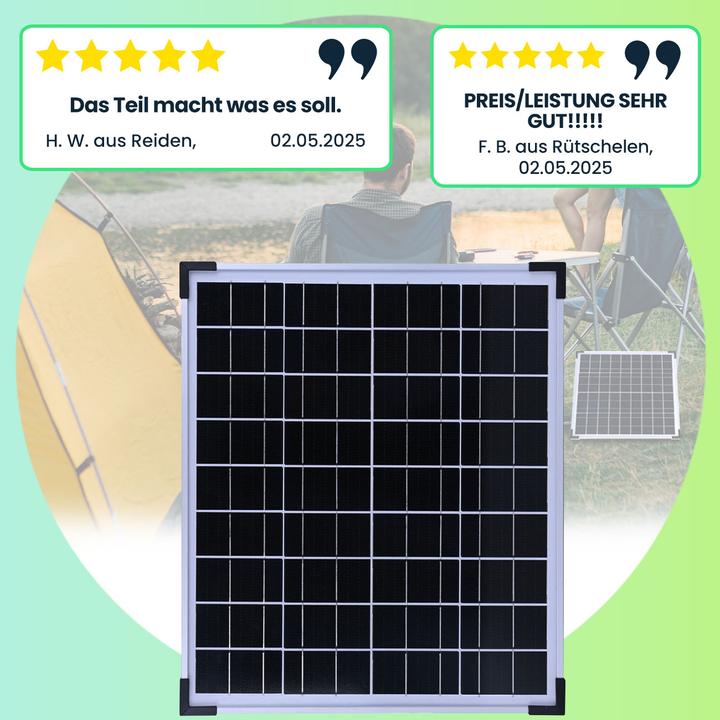 Produktbild Casativo Monokristallines Solarpanel, 20 Watt (20 W)