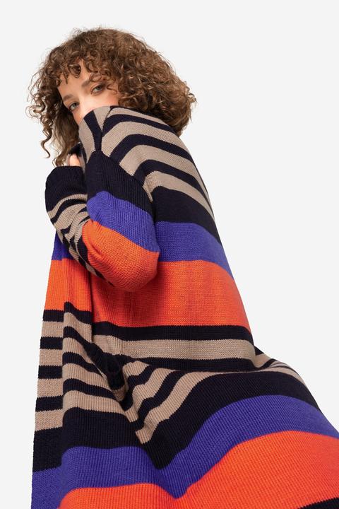 Actual product image Laurasøn Chunky Striped Open Shape Oversized Cardigan (XL)