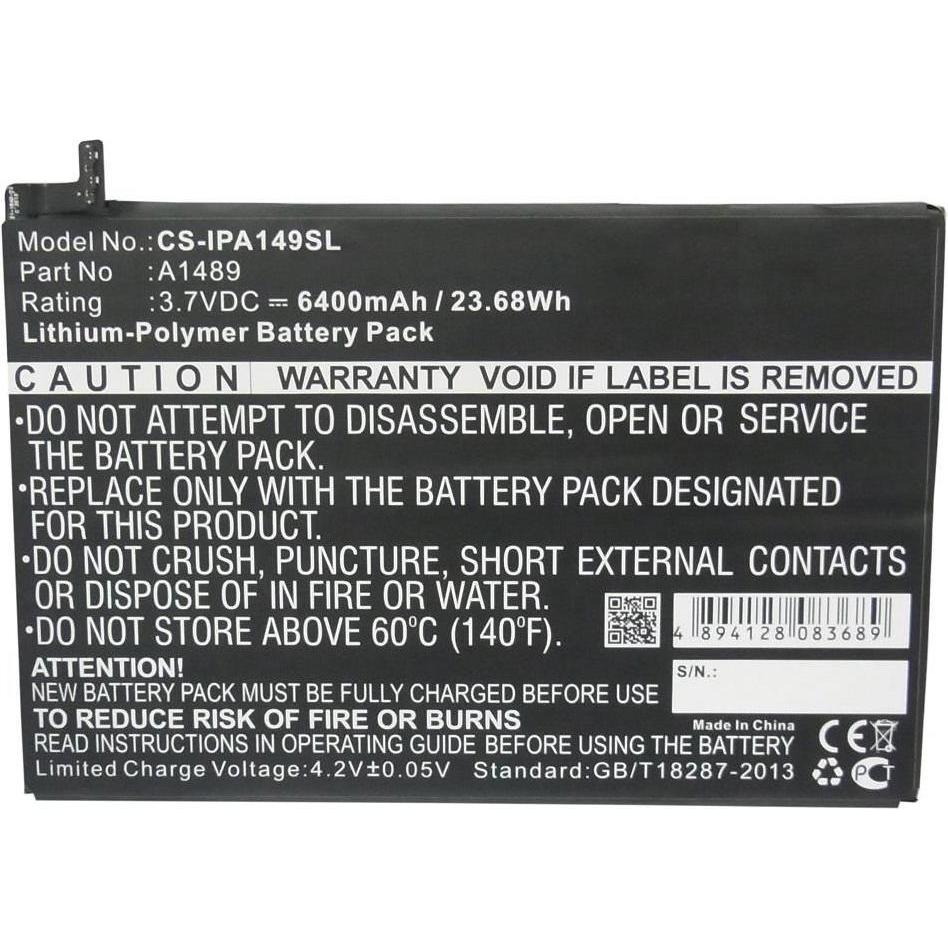 CoreParts Battery for Apple Tablet (6400 mAh), Notebook Akku, Schwarz