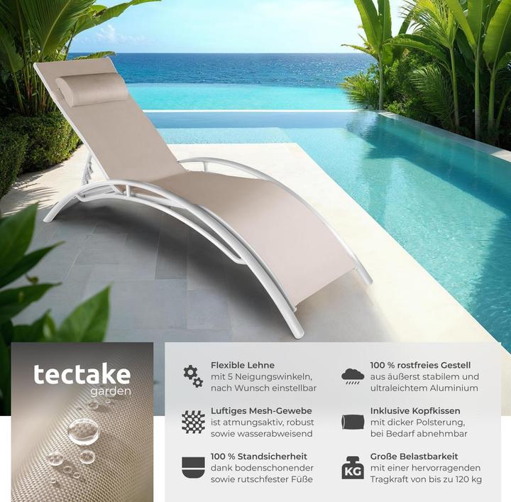 Image du produit tectake Bains de soleil (180 cm)