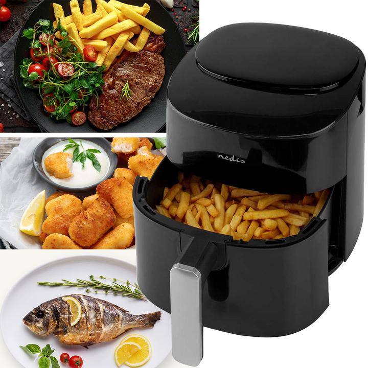 Productafbeelding Nedis Heteluchtfriteuse | 4,2 l | Timer: 240 min | Aantal vooraf ingestelde programma's: 8 | Digitaal | (EU-stekker)