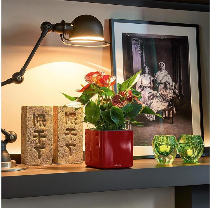 Produktbild Lechuza Pflanzentopf CUBE Glossy Titanium (14 cm)