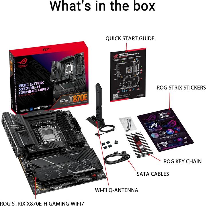 Productafbeelding ASUS ROG Strix X870E-H Gaming WIFI7 (AM5, AMD X870E, ATX)