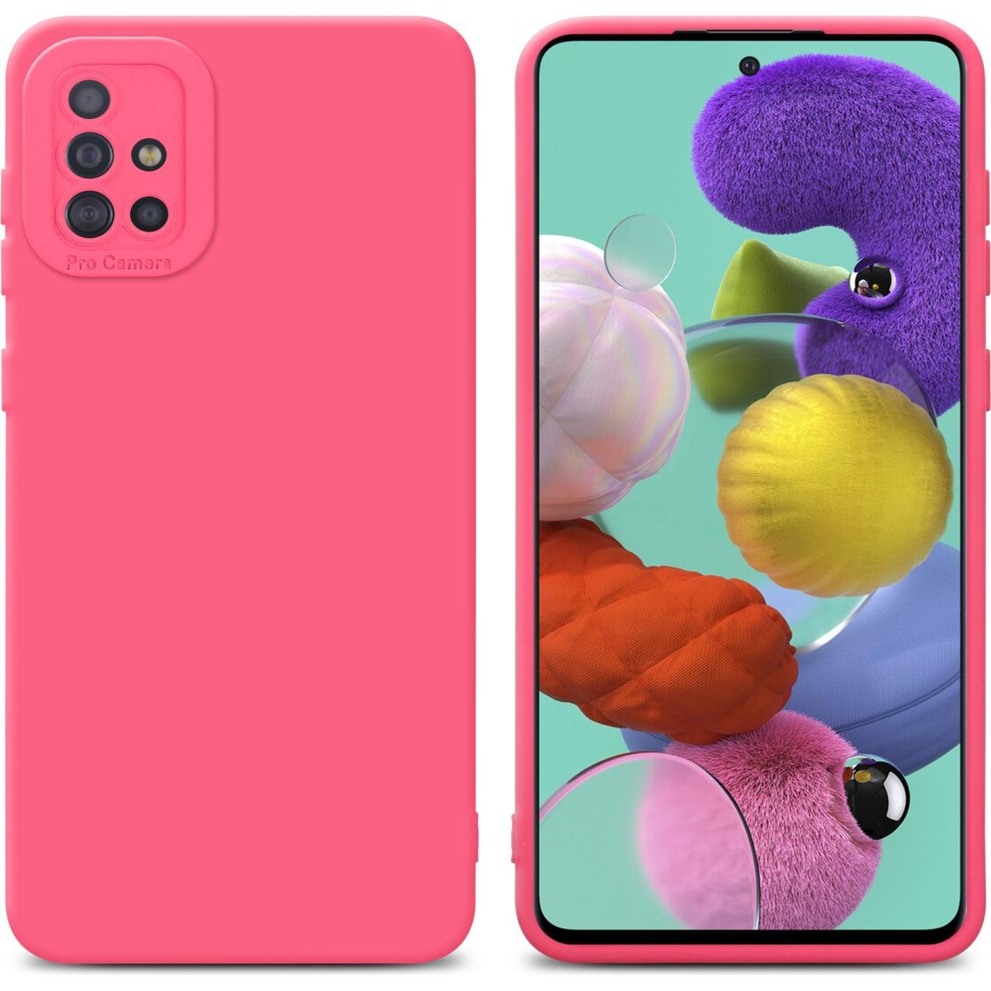 Cadorabo Hülle für Samsung Galaxy A51 4G / M40s im TPU Fluid LM162 Style (Samsung Galaxy M40s), Smartphone Hülle, Rot