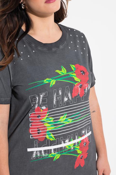 Produktbild Angel of Style T-Shirt, Straight Fit, Blume und Statement (46)