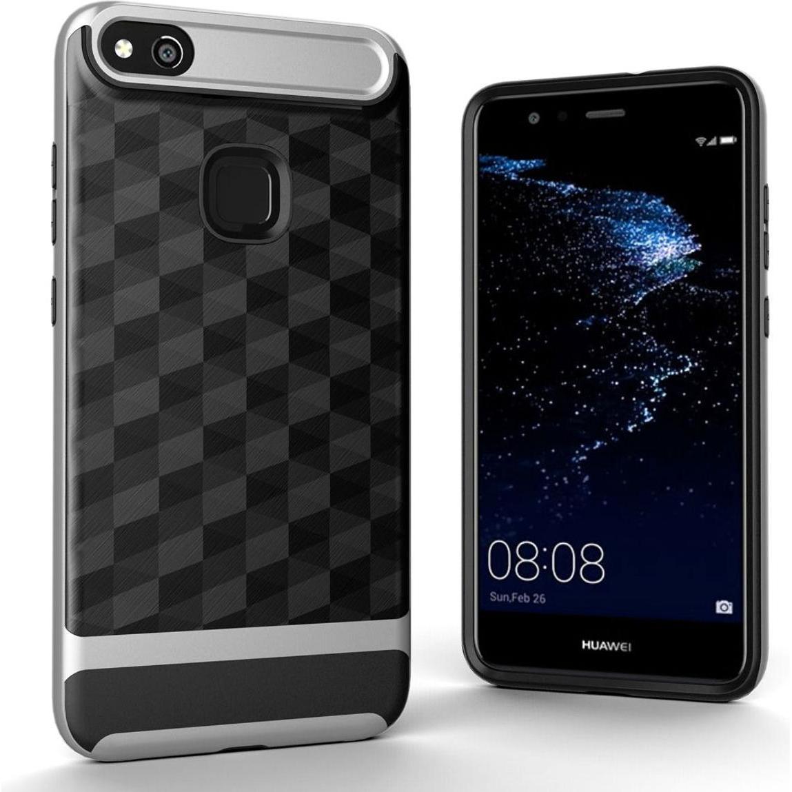 König Design Handy Hülle Huawei P10 Lite Cover Backcover Case Etuis 3D Prisma Design Silber (Huawei P10 Lite), Smartphon...