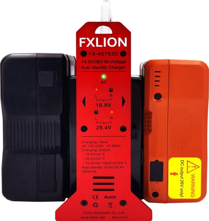 Actual product image Fxlion Double Charger V-Lock 14.8V/26V (Camera battery charger)