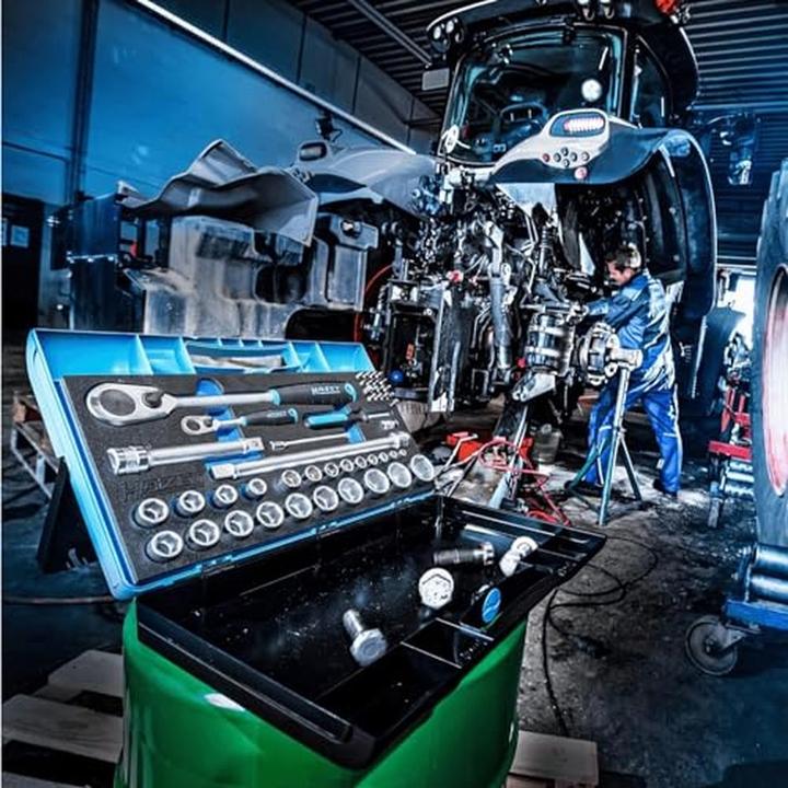 Produktbild HAZET Steckschlüssel Satz 953HP ∙ Vierkant6,3 mm (1/4 Zoll), Vierkant12,5 mm (1/2 Zoll) ∙ Aussen Sec… (19 mm, 6 mm, 12 mm, 24 mm, 14 mm, 22 mm, 16 mm, 23 mm, 10  mm, 21 mm, 18 mm, 27 mm, 7 mm, 17 mm, 11 mm, 5 mm, 15 mm, 26 mm, 8 mm, 9 mm, 13 mm, 20 mm, 25 mm)