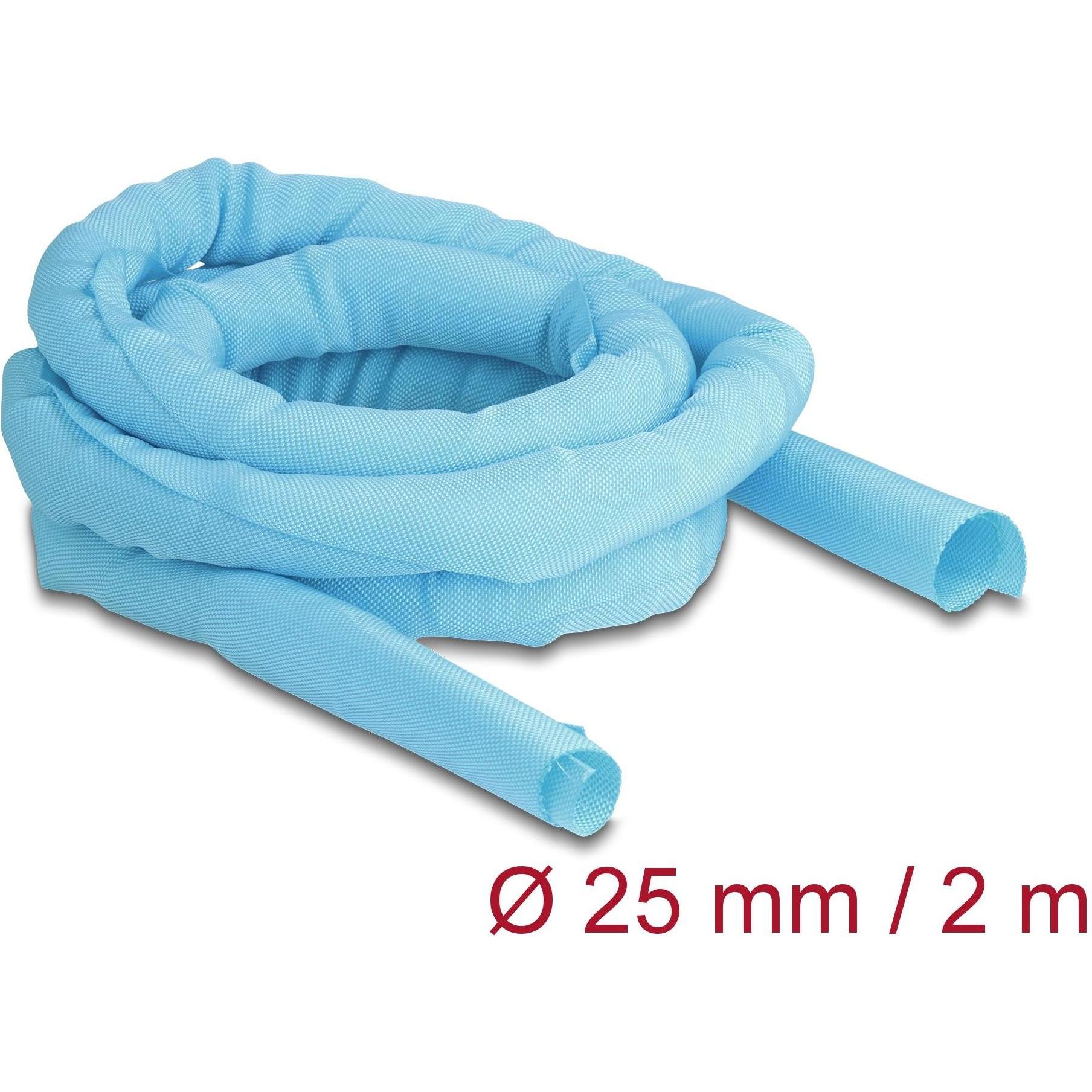 Delock, Kabelschutz + Kabelführung, Kabelschlauch selbstschliessend 2 m x 25 mm Blau (Kabelschlauch, 2000 mm)