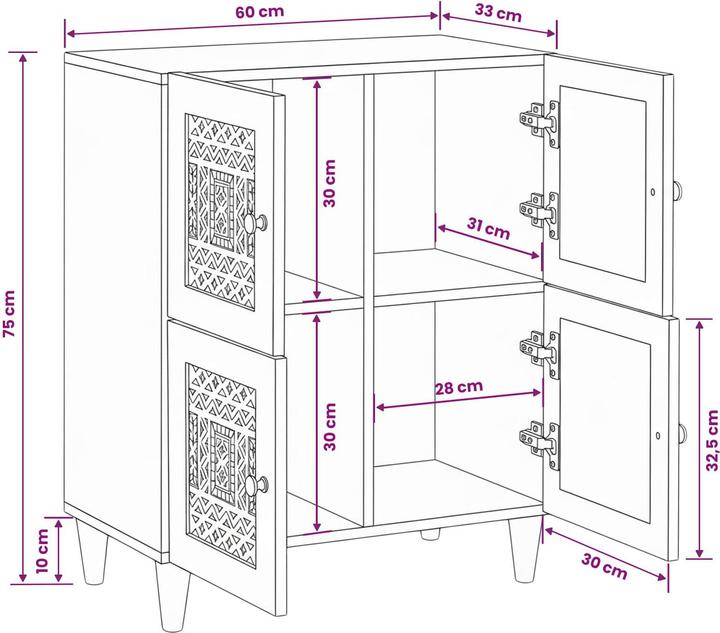 Actual product image vidaXL Sideboard (33.50 x 60 x 75 cm)