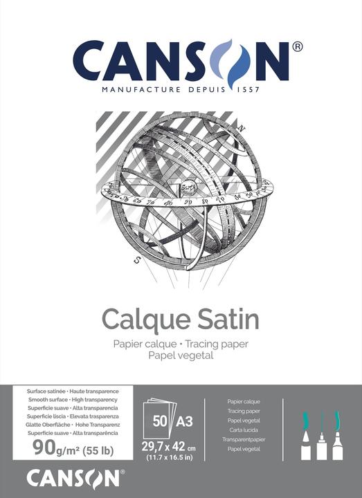 Actual product image Canson Transparent paper pad, DIN A3, 90 g/sqm (A3, Plain, No binding)
