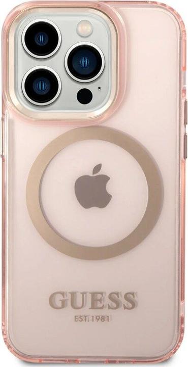 Actual product image Guess Translucent MagSafe Compatible Case for Apple iPhone 14 Pro Max - pink (Apple iPhone 14 Pro Max)