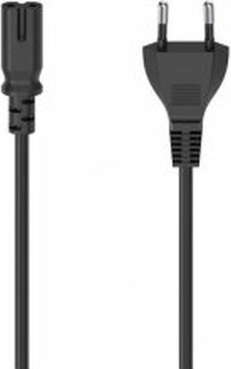 Hama Netzkabel mit Eurostecker, 2-Pin-Stecker, Doppelnut/C7, 1,5 m, Schwarz (1.50 m)