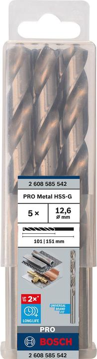 Actual product image Bosch Professional Zubehör PRO Metal HSS-G twist drill, 12.6 x 101 x 151 mm (12.6 mm)
