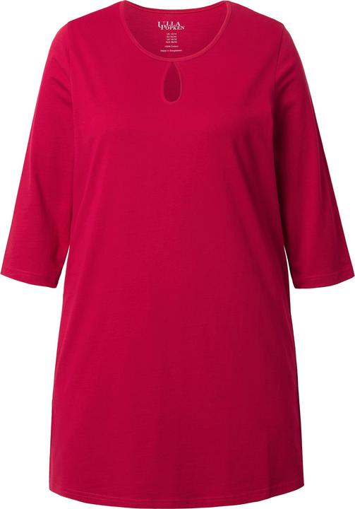 Image du produit Ulla Popken T-shirt long coupe évasée, décolleté rond et manches 3/4 (62)