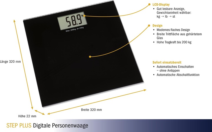 Image du produit TFA Pèse-personne numérique Step Plus (200 kg)