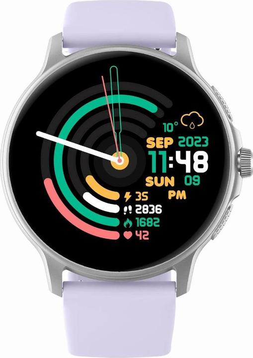 Produktbild Gravity GT12-6 Damen-Smartwatch, lila Silikonarmband + silbernes Armband