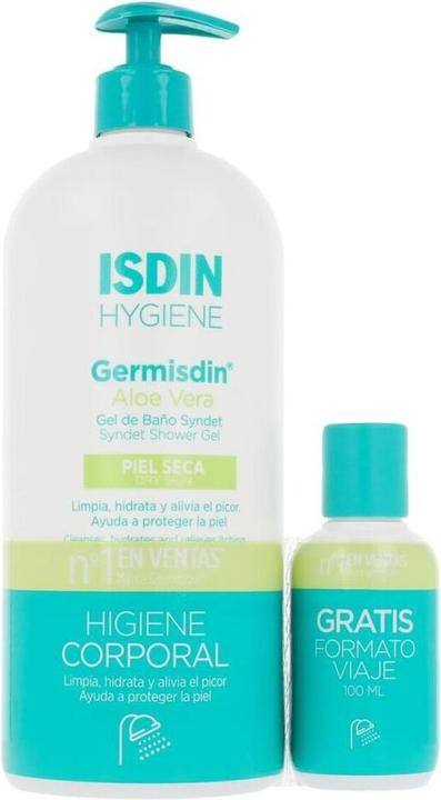 Actual product image Isdin Germisdin Aloe Vera Shower Gel Without Soap 1000ml Set 2 items (1000 ml)