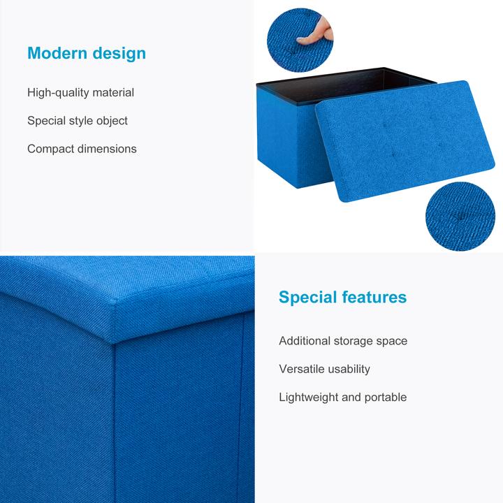 Actual product image Intirilife Bench 76x38x38 cm in OCEAN BLUE (38.76 cm)