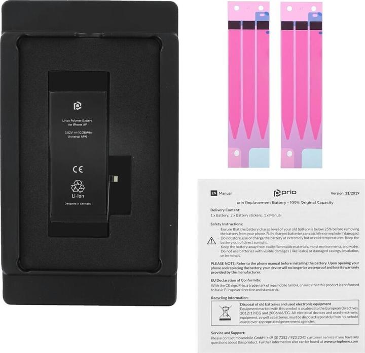 Produktbild prio Akku für Apple iPhone 8 plus (Universal APN) (Akku, Apple iPhone 8 Plus)