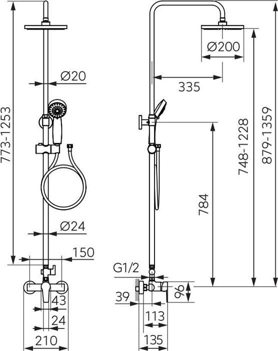 Actual product image FERRON Set Shower With Mixer Rennto Btr7u Black