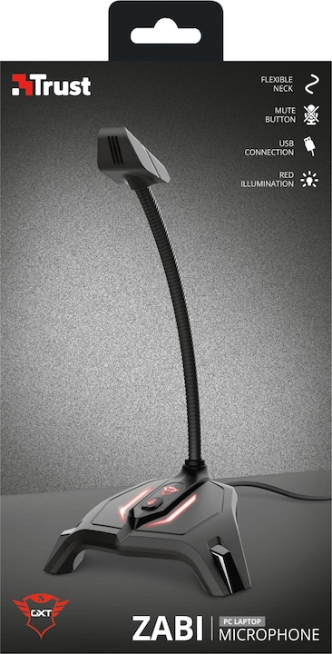 Actual product image Trust GXT 215 Zabi LED Illuminated USB Gaming Microphone