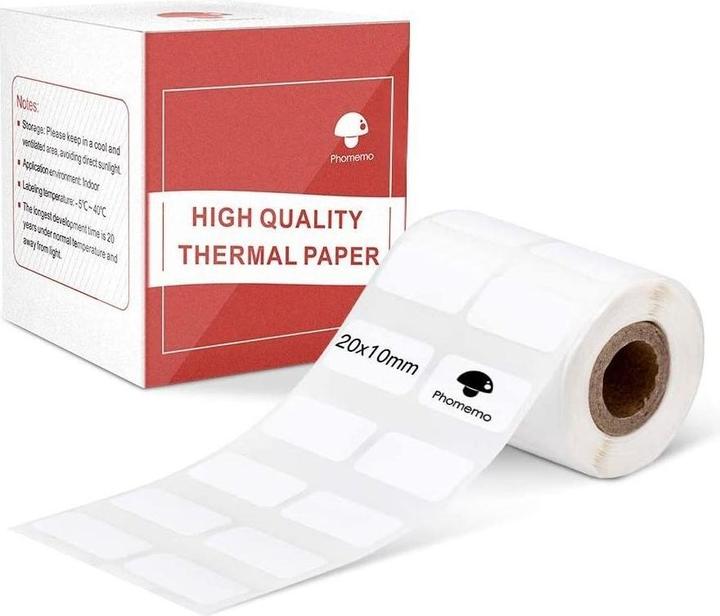 Produktbild Phomemo 600 Stk. 20x10mm quadratische Thermoetiketten für M110 / M200