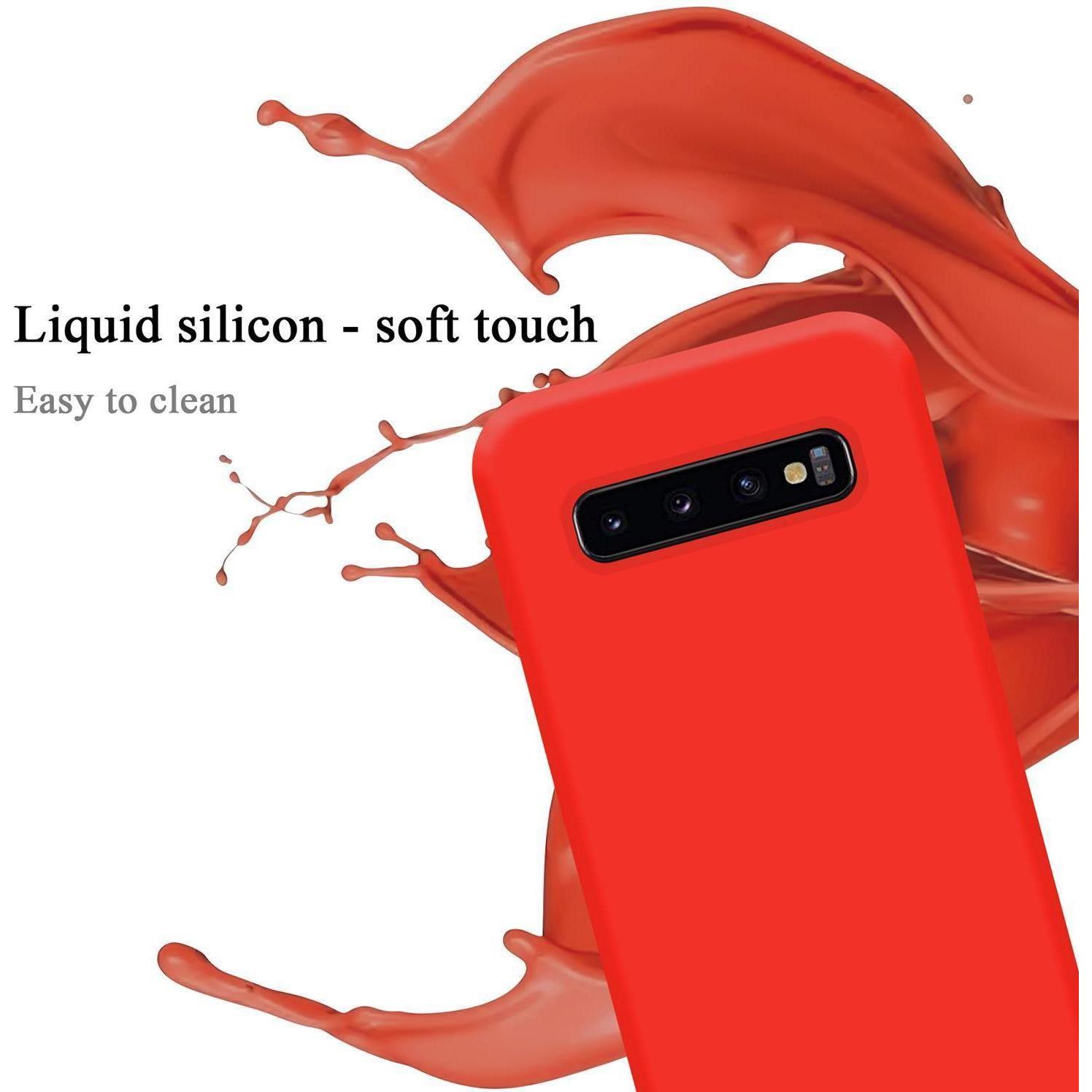 Thumbnail - Cadorabo TPU Liquid Silicone Case Cover (Samsung Galaxy S10+), Smartphone Hülle, Rot