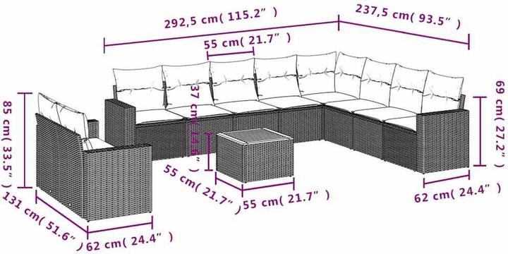 Produktbild vidaXL Garten Sofagarnitur