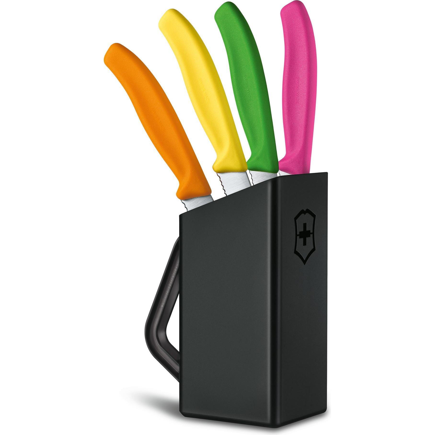Thumbnail - Victorinox Swiss Classic, Messerblock, Schwarz, Grün, Pink, Gelb, Orange