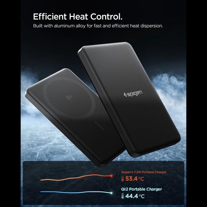 Actual product image Spigen EA2205MQ ESSENTIAL MAGSAFE POWER BANK 5000MAH 22.5W QI2 BLACK (5000 mAh, 22.50 W, 19.25 Wh)