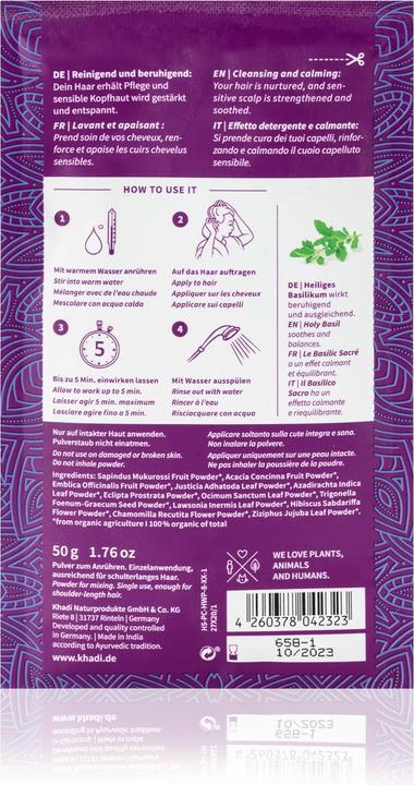 Produktbild Khadi Shampoo Sensitiv Herbal Wash 50 g (Flüssiges Shampoo)