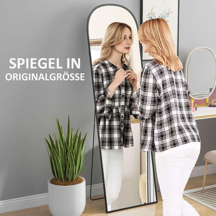 Actual product image Swisshandel24 Standspiegel, Ganzkörperspiegel, modernes Design, 50 cm x 1,5 cm x 161,5 cm, Schwarz