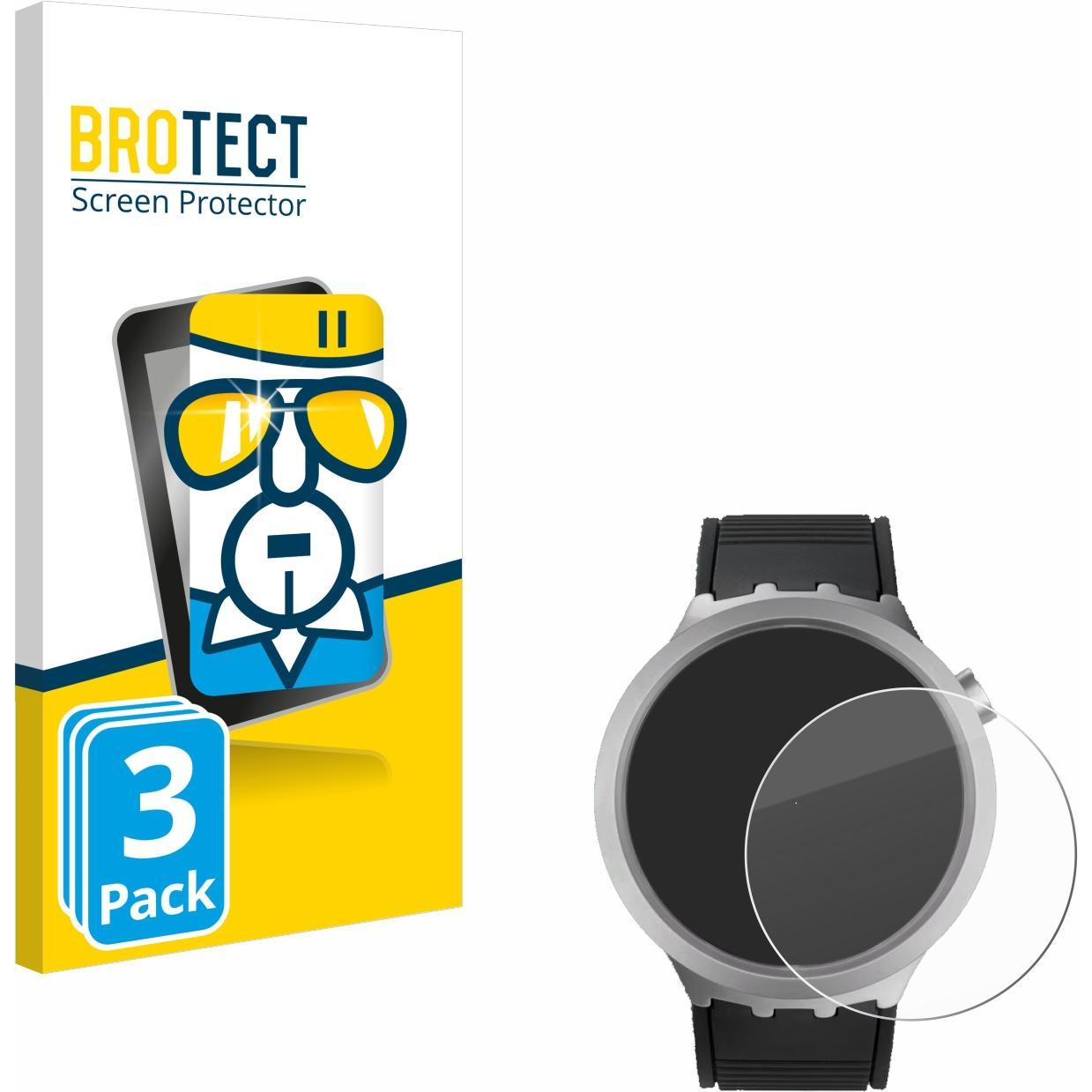BROTECT Panzerglas Hartglas Displayschutz, Smartwatch Schutzfolie, Transparent