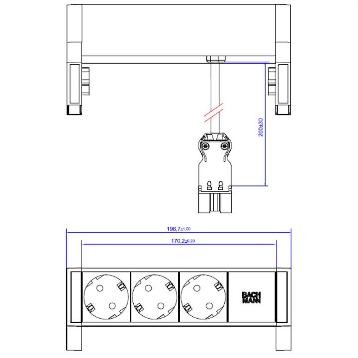 Image du produit Bachmann Cordon d'extension DESK 2 (3x, CEE 7/3)