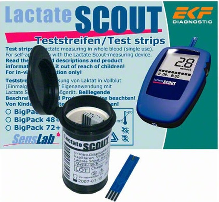 Produktbild Fispo 48 Teststreifen in der Spenderbox für Lactate Scout (Teststreifen)